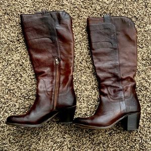 FRYE - brown leather knee high boots